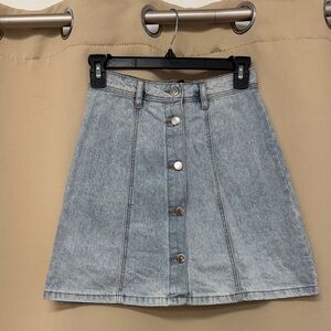 H&M Light Blue Denim A-Line Skirt Size 0